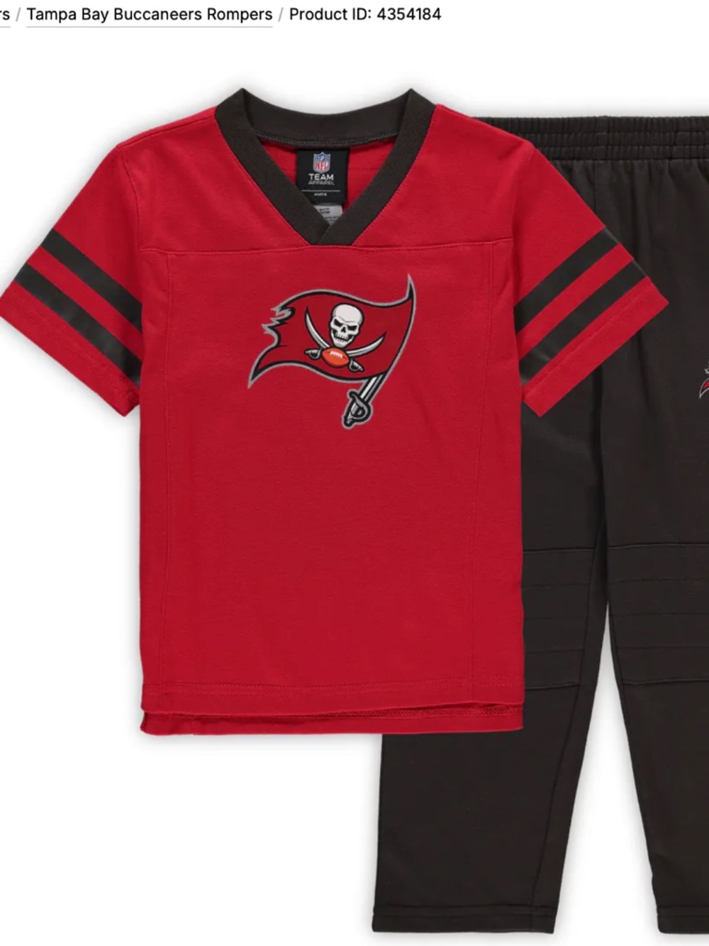 NFL Team Apparel Tampa Bay Buccaneers Jersey and Pants Child 5/6 Logo
